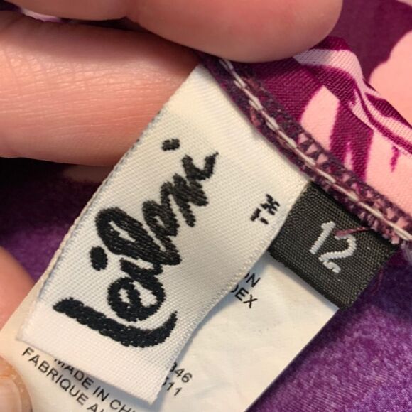 Leileni Floral One Piece Bathing Suit Sz 12 - Picture 3 of 6